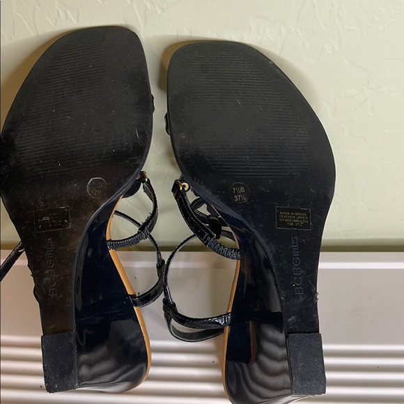 BCBGirls Black and Tan Wedge Sandals - Picture 7 of 8